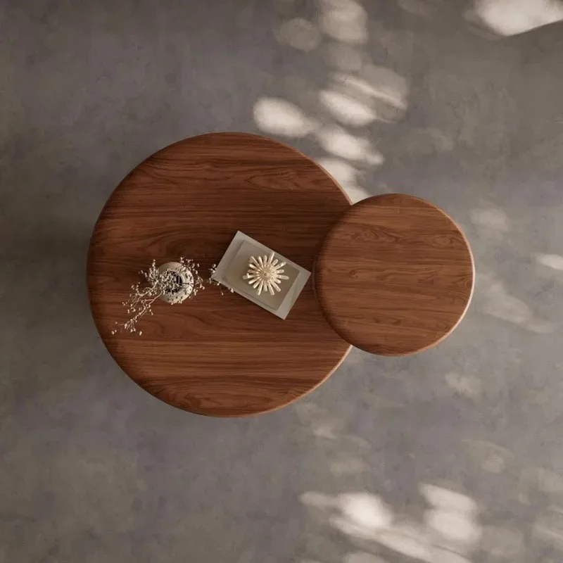 Wooden Standing Side Table Designer Modern Living Room Aesthetic Safe Coffee Table Unique Kaffee Tische Space Saving Furniture