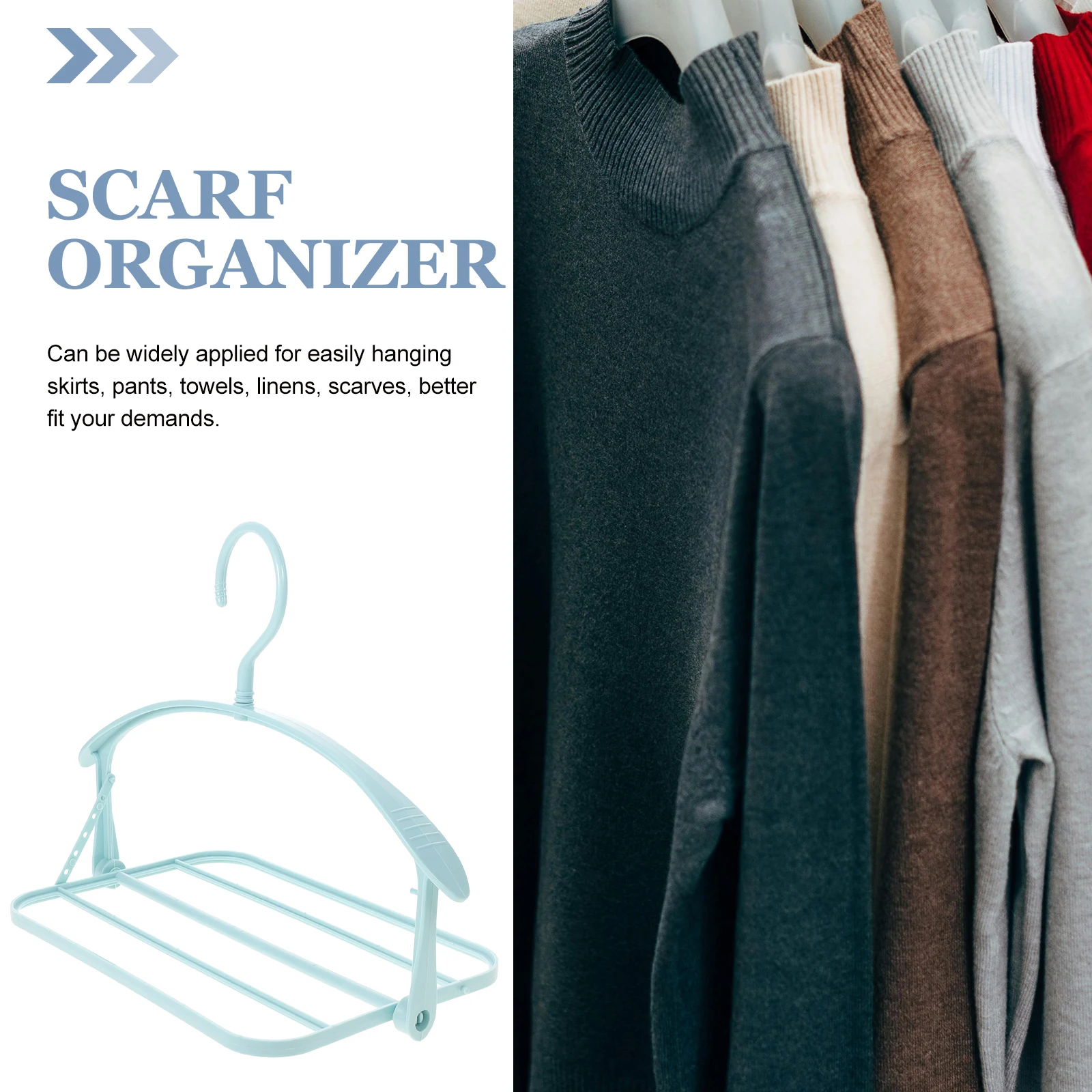 

4Pcs Rotatable Clothes Hanger Sturdy Multi Functional Pant Hanger for Closet Organization Towel Scarf Coat Hanging Space Saving