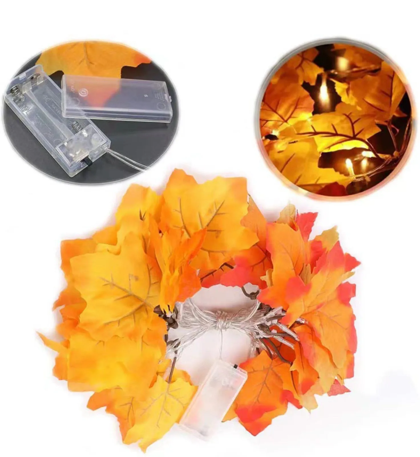 

Maple Leaf Decorative Pendant With Light String 3 Meters 20 Meters Maple Leaf Rattan Thanksgiving Decoration Does DecoraçãO Para