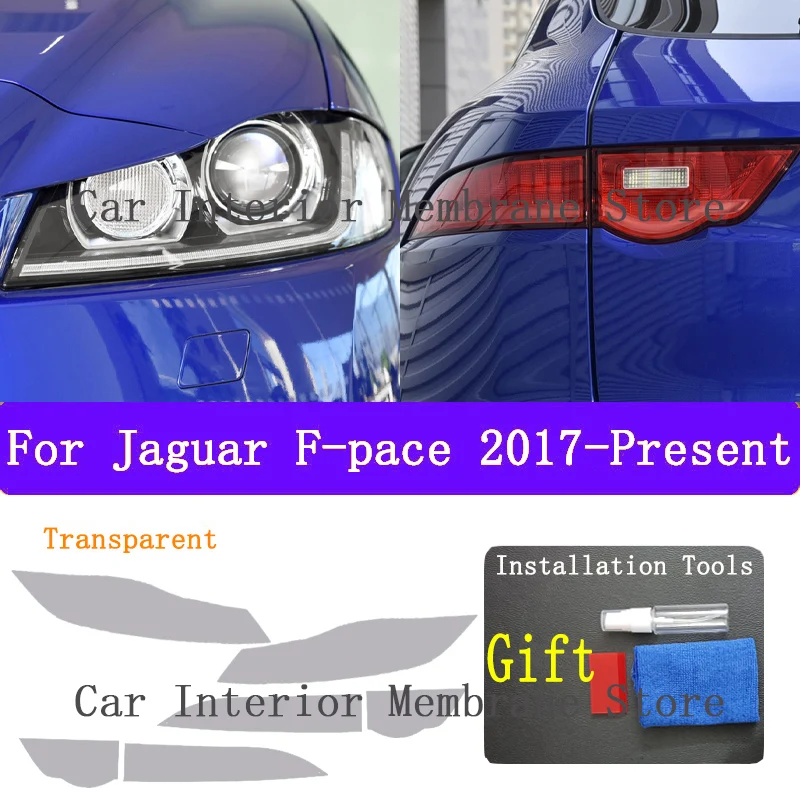 Do samochodu Jaguar F-tempo 2017-2020 zewnętrzny reflektor Anti-scratch światło przednie odcień TPU folia ochronna akcesoria do naprawy naklejka