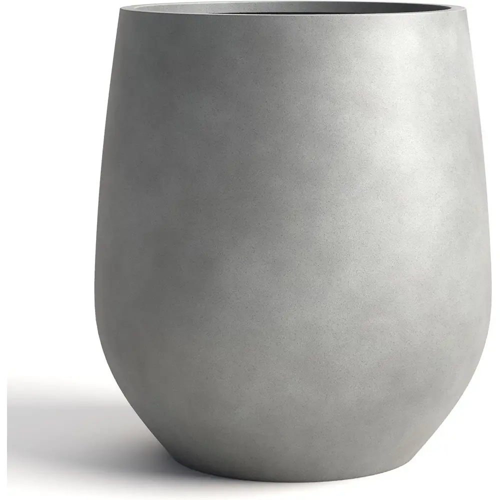 

Легкий устойчивый к атмосферным воздействиям конический горшок с дренажем для внутреннего и наружного использования — серый, большой