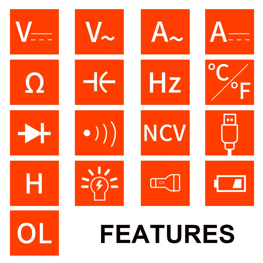 شاشة كاملة للغاية قابلة لإعادة الشحن 6000 عدد مقياس رقمي احترافي متعدد المدى سهل القراءة وسهل التشغيل #3