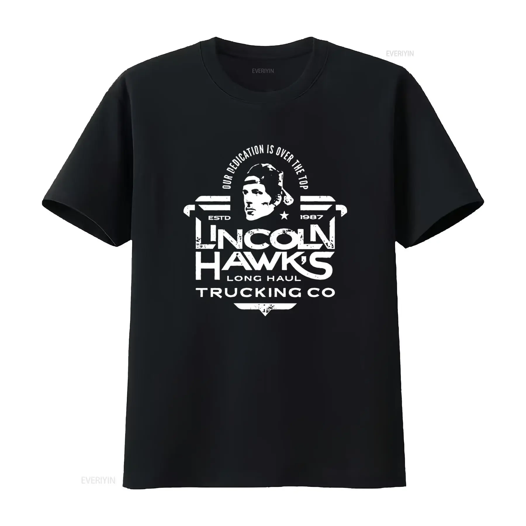 Lincoln Hawks Long Haul Trucking Co T Shirt Over The Top Dedication Estd 1987 Print vintage Washed graphic Soft