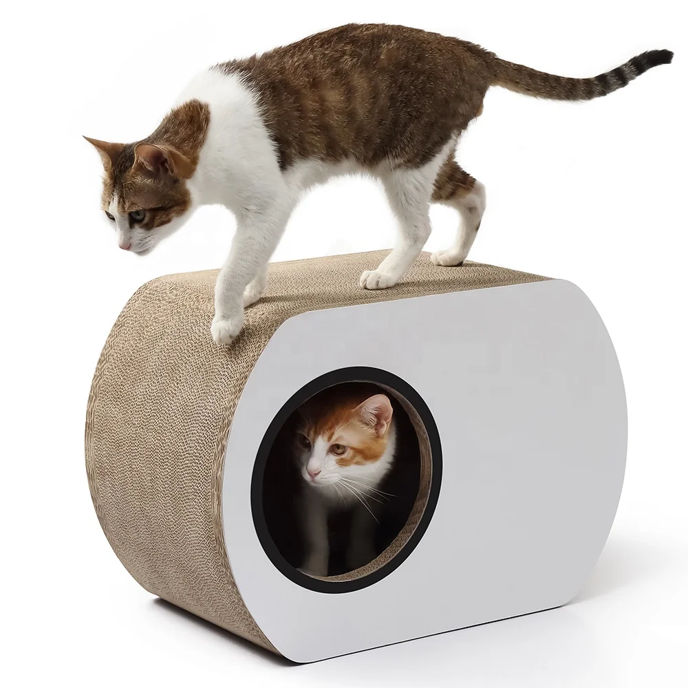 High quality cat toys pet cat house cave corrugated cat scratcher house