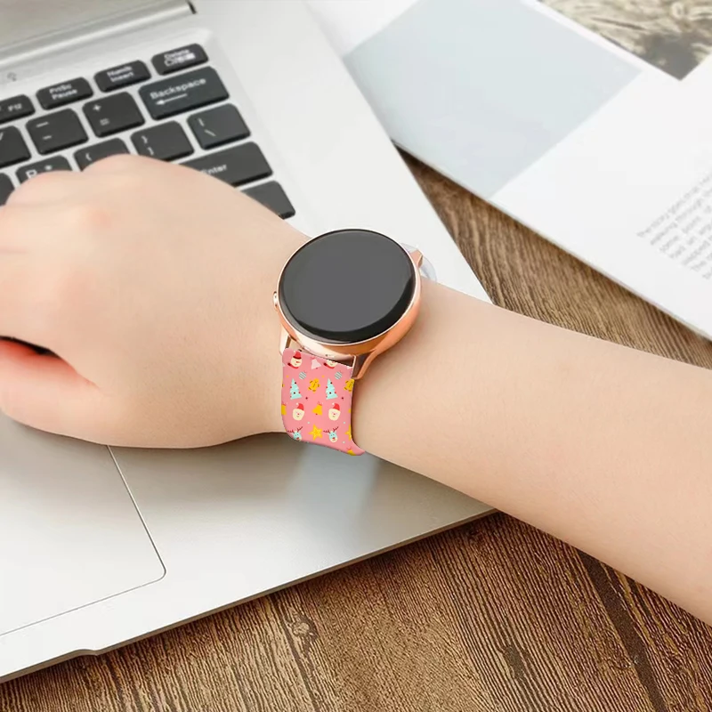 20MM Christmas Series 4 Printed strap for Samsung Galaxy Watch 7/6 40mm 44mm Band Replaceable Bracelet for Xiaomi Huawei Watch - Image 6