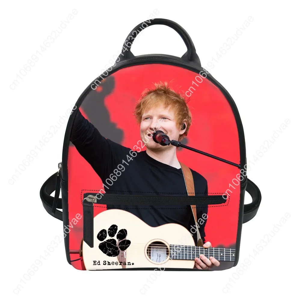 Ed Sheeran Backpack Purse Women Child Schoolbags Personalized Double Shoulder Bag High Quality Daypack Leather Travel Bag Gift
