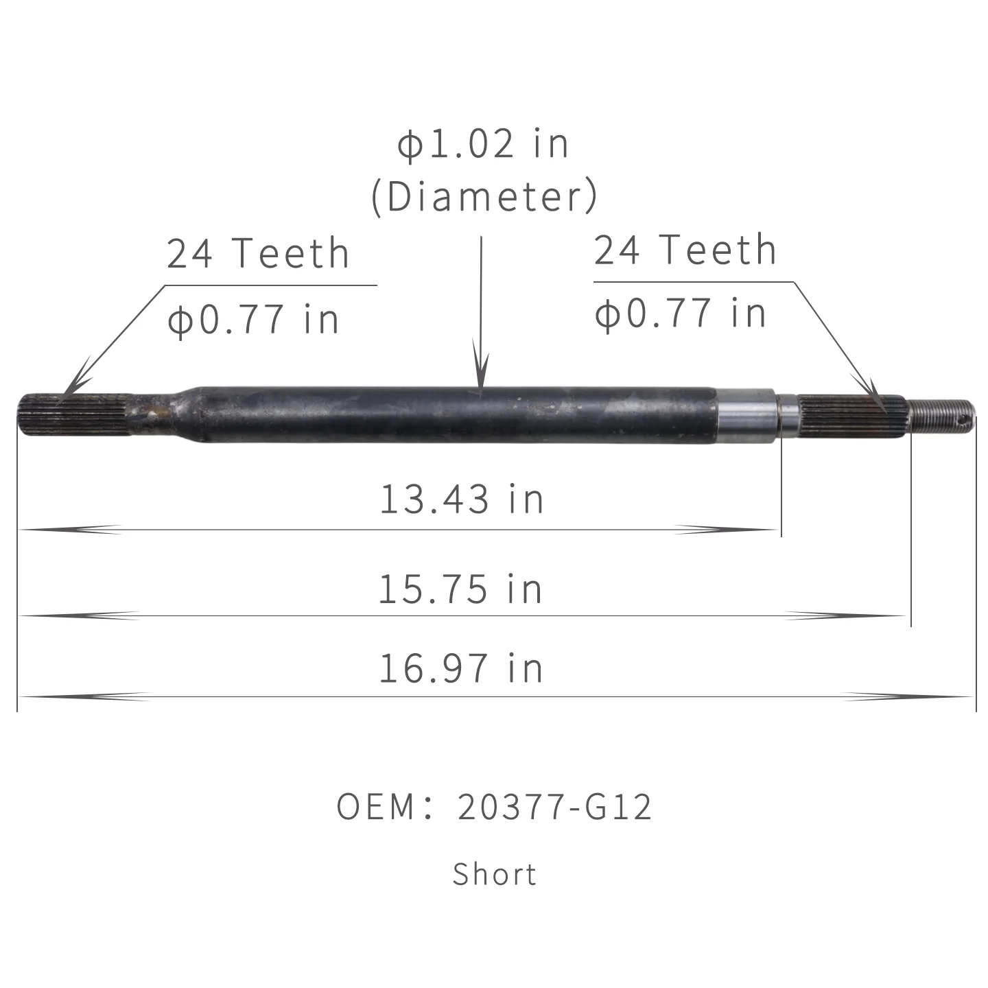 E-Z-GO TXT Rear Axle Half Shaft Repair Kit with Long Short Axles Bearing Seal OEM 20377-G11 20377-G12 20377G11 20377G12