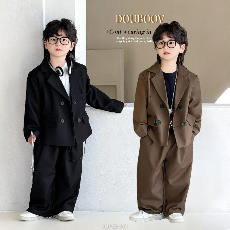 Chidren's Set Kids Suit Solid Color Blazer Vest Pants Set Wedding Pageant Birthday Party Speech Formal Outfit Children Costume