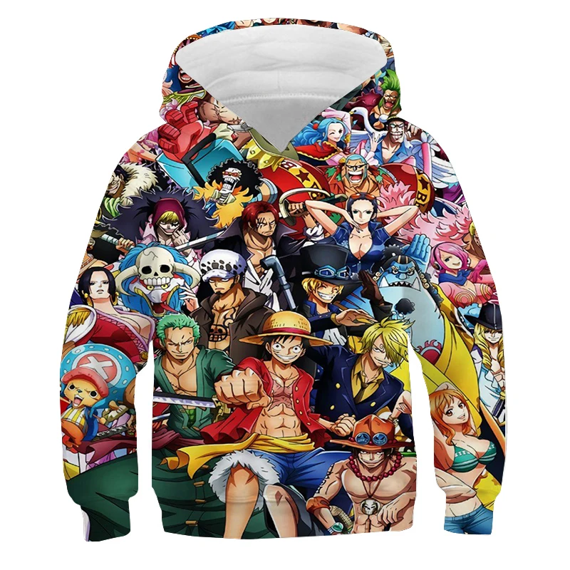 One Piece Hoodie Kids hooded Sweatshirt Anime Luffy Hoodie Kids Clothes Boys Girls Long Sleeve Autumn Warm Pullover Casual Tops