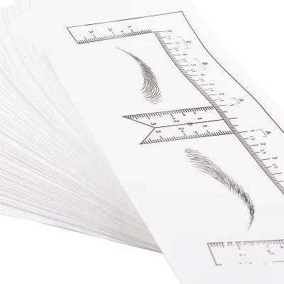 New 50pcs semi-permanent positioning ruler tool microblading eyebrow standard scale measuring ruler for beginner