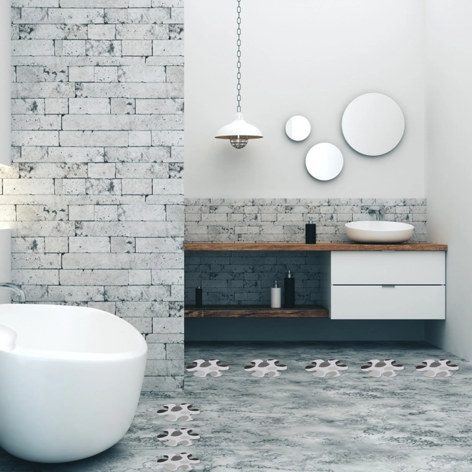 

10 Pcs Non-slip Tape Shower Adhesive Strips along with Sticker Bathtub Stickers Peva Floor Decals Decorative