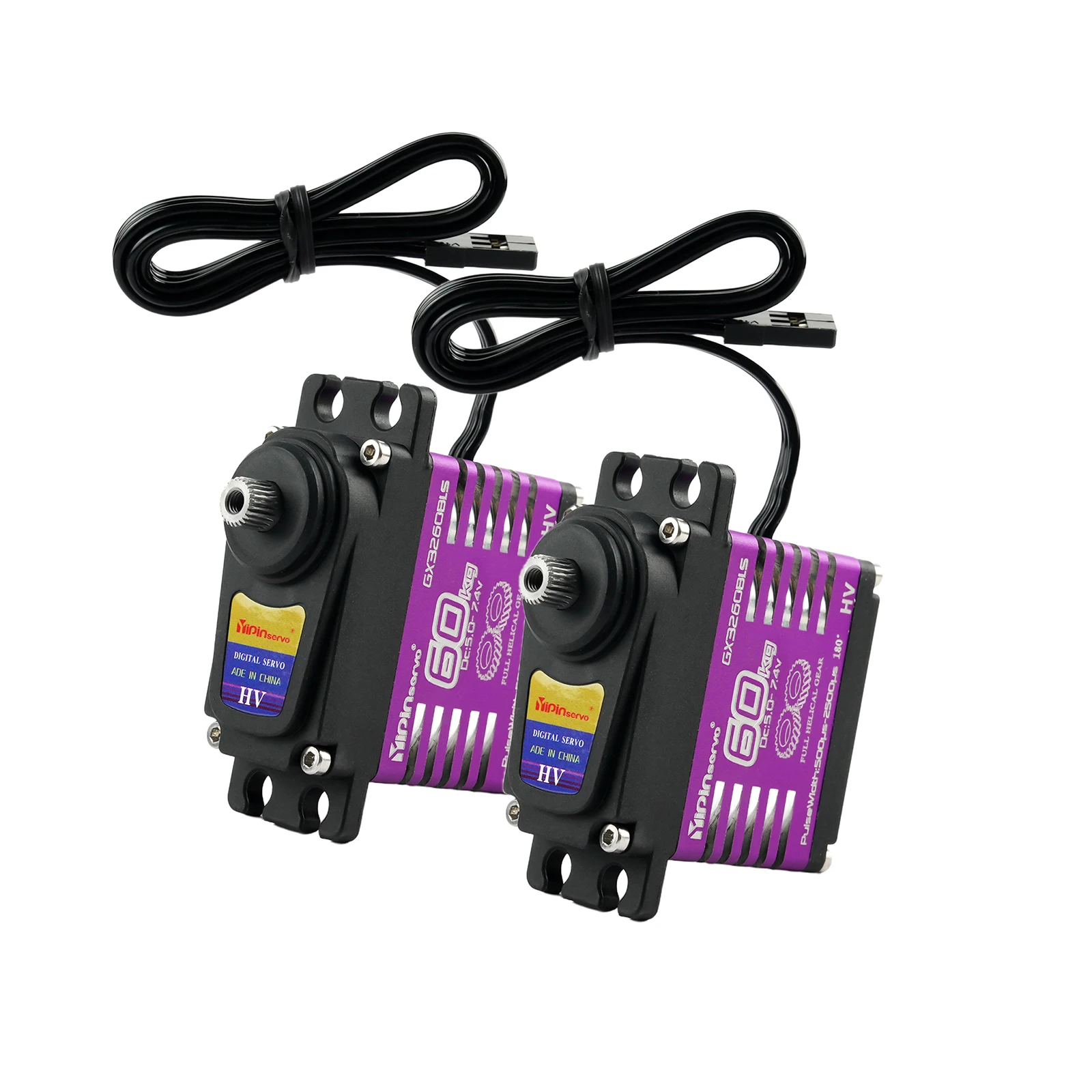 2PCS 60kg Digital Servo Waterproof IP68 Large Torque Brushless Motor Steel Helical Gear Servos 7.4V for RC Car 1/8 1/10 Robot