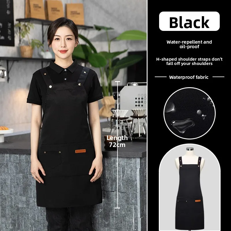 

Elegant Personalized Logo Aprons Kitchen Household Highend Work Clothing Easy To Clean Antioil Antiwater For Dining