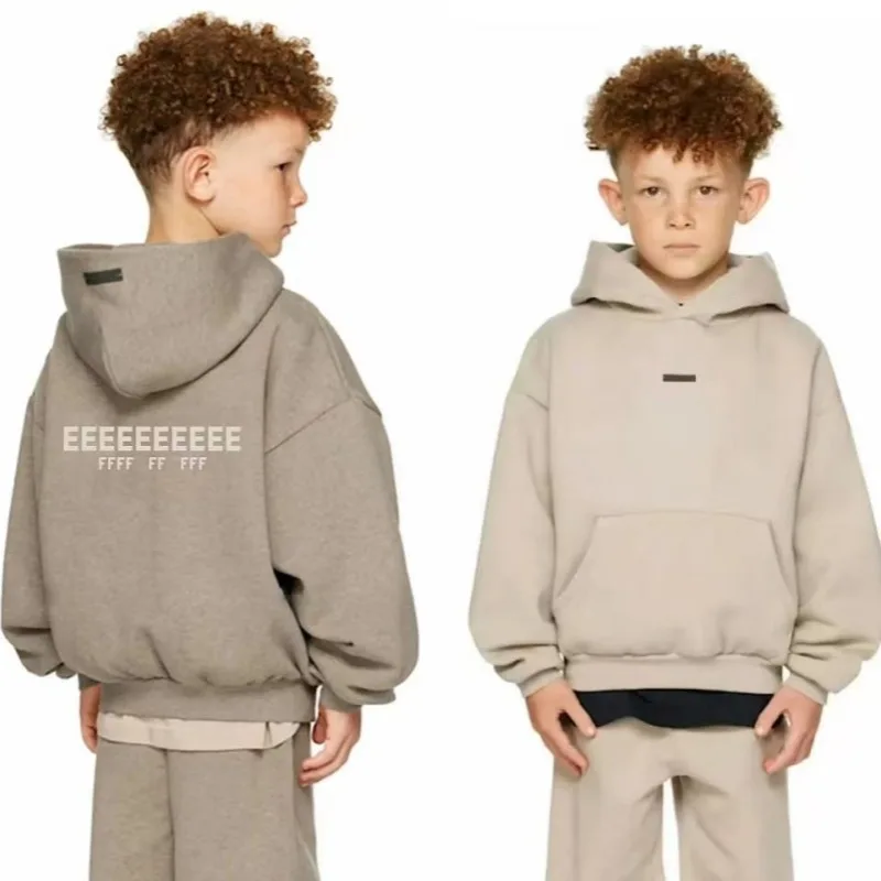 

25SS Classic Brand Children's Back Double Row Metallic Letter Hoodies Trendy Boys' Cotton Loose Hoodies Girls' Pullover Hoodie