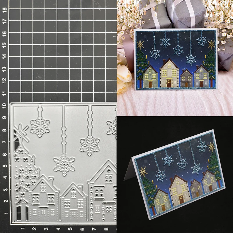 

Christmas House Metal Cutting Dies Stencil Scrapbooking Diy Album Stamp Paper Card Embossing Decor Craft Knife Mould