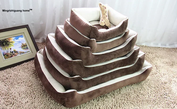 

Hot Sell 2 Colors Fashion Pet Beds Warm Kennel House Comfortable Cama Para Cachorro Mat High Quality Large Dog Bed OZ 002