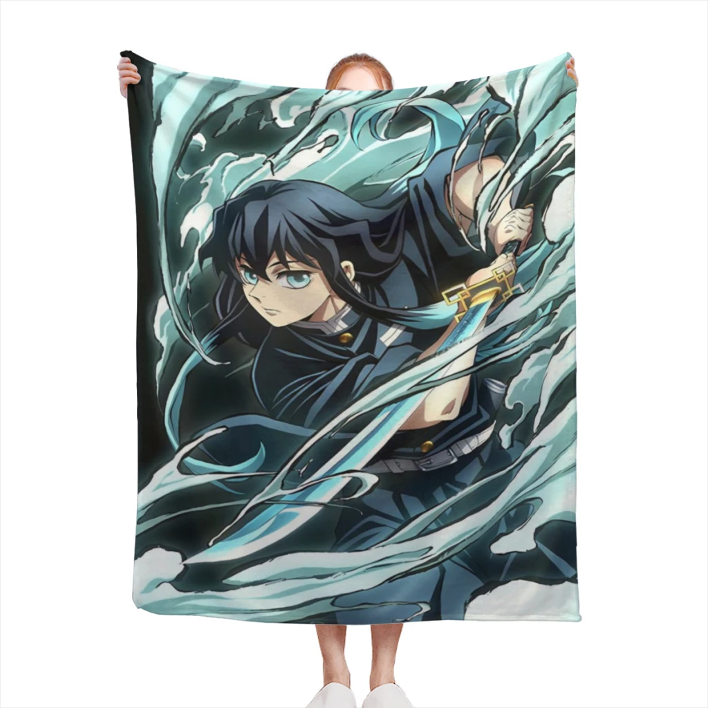 Muichiro Tokito - Demon Slayer Blanket Flange Textile Decor Portable Super Soft Throw Blankets for Home Office Plush Thin Quilt