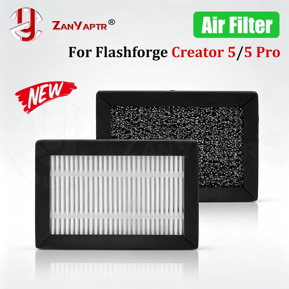 For Flashforge Creator 5 Creator 5 Pro HEPA H13 Activated Carbon Air Filter Replacement C5 C5 Pro 3D Printer Parts Remove VOC