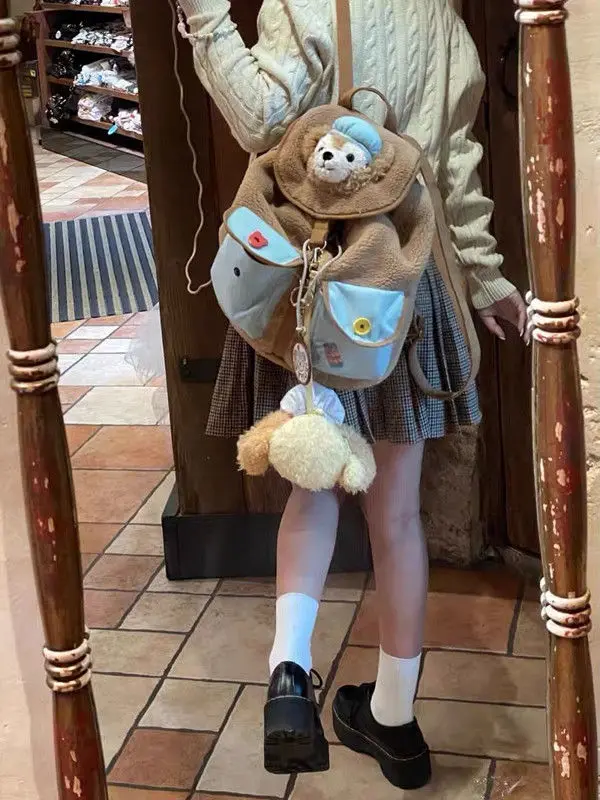 New Disney StellaLou Duffy Bear Ling Na Bei Er Schoolbag Cute Plush Backpack Package Pendant Bag mochilas aestethic bag