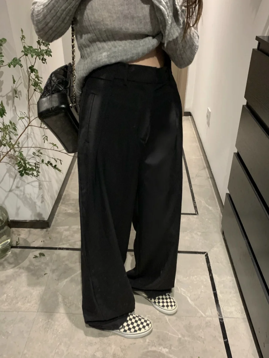 

Женские брюки-костюм Bla с высокой талией, драпировкой и прямым кроем, модные весенние новинки, утягивающие широкие брюки от Ruuii