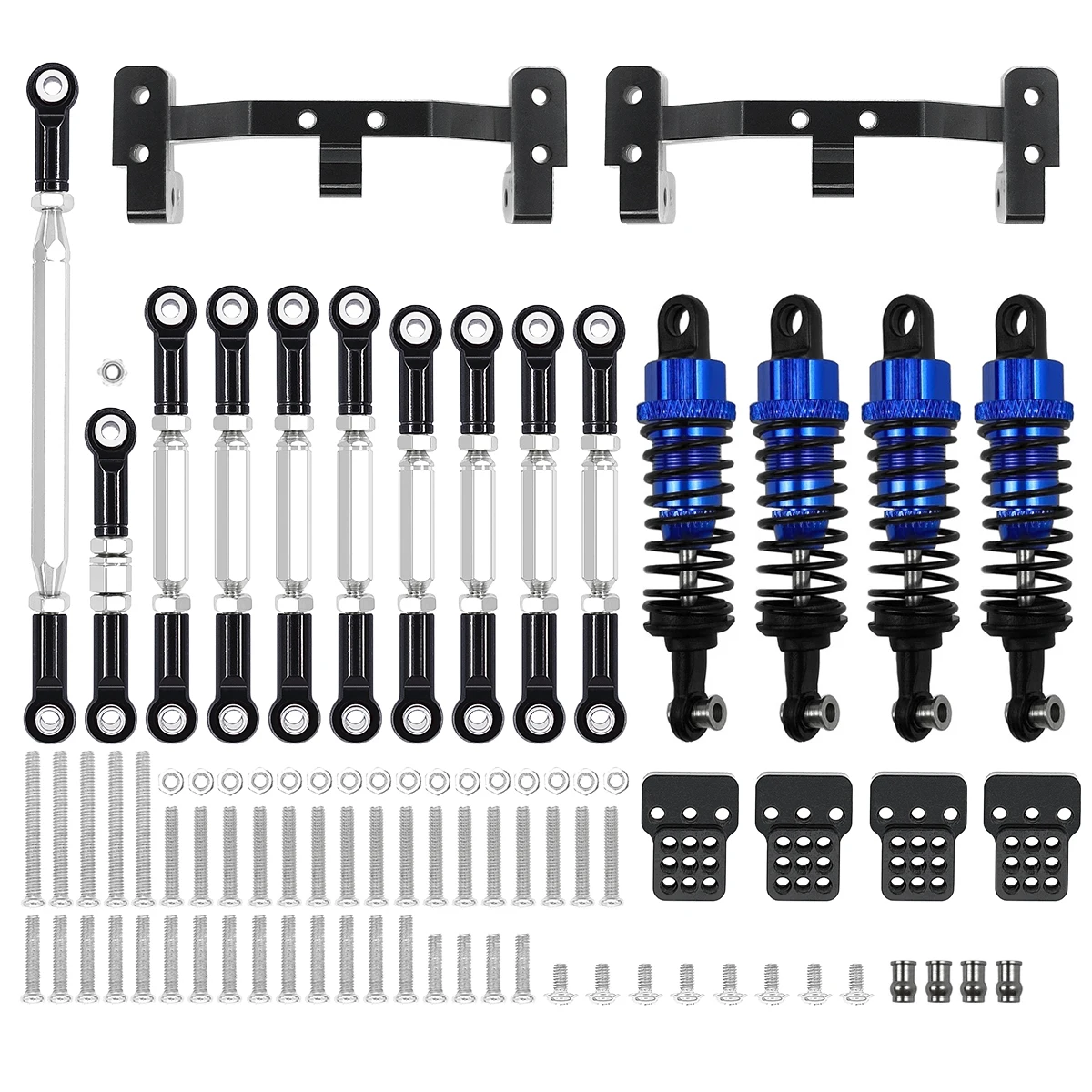 Metal Chassis Link Rod Pull Rod Mount Holder Shock Absorber Sets For WPL C14 C24 MN D90 MN99S RC Car Upgrades Parts Accessories