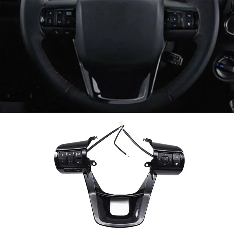 A66P-カーボリュームコントロールスイッチ多機能ステアリングホイールボタン84250-0E120トヨタハイラックスレボフォーチュナー2015-2024用