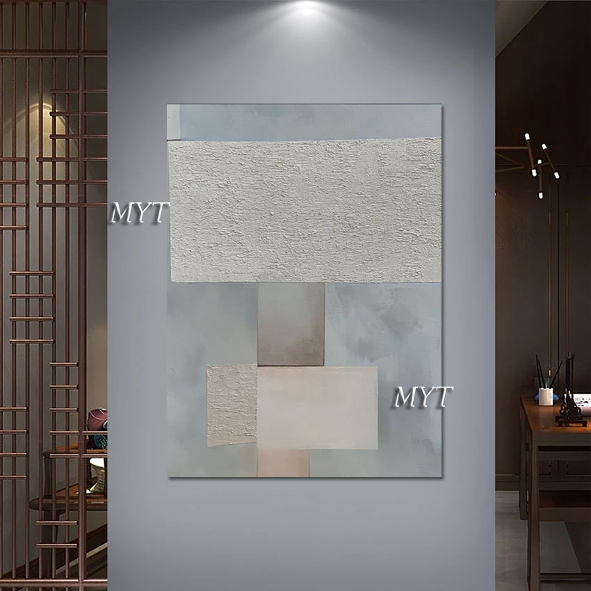 Border Shape Frameless Hand Oil Painting Modern Oil Painting Mural Living Room Simple Warm Color Decoration