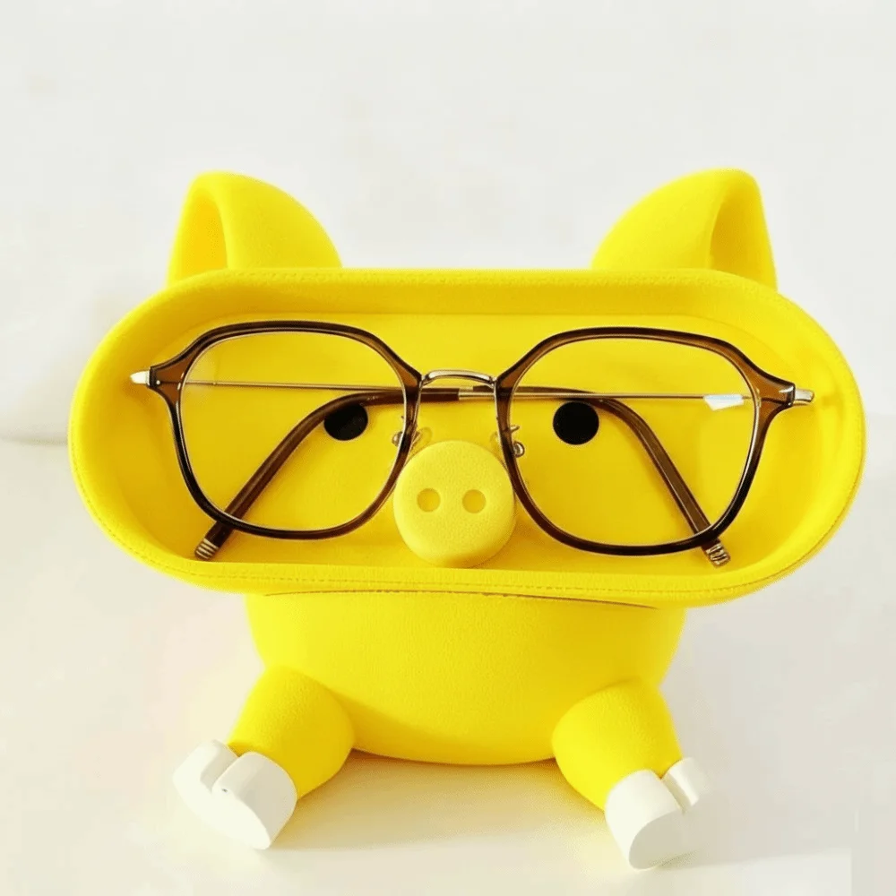 Portable Pink Piggy Glasses Case PLA Large Capacity Pig Stationery Storage Box Multi-functional Dust-proof