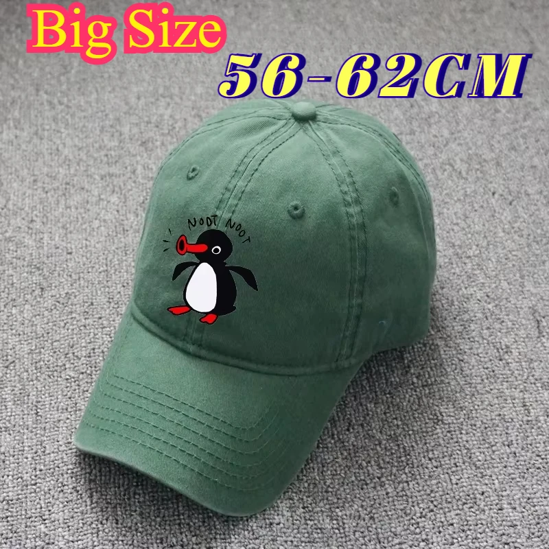 Big Size Cotton Noot Baseball Caps Men Big Head 60cm 62cm Dad Hats Women Visor Protection Snapback Pingu Pinga Penguin TV Caps