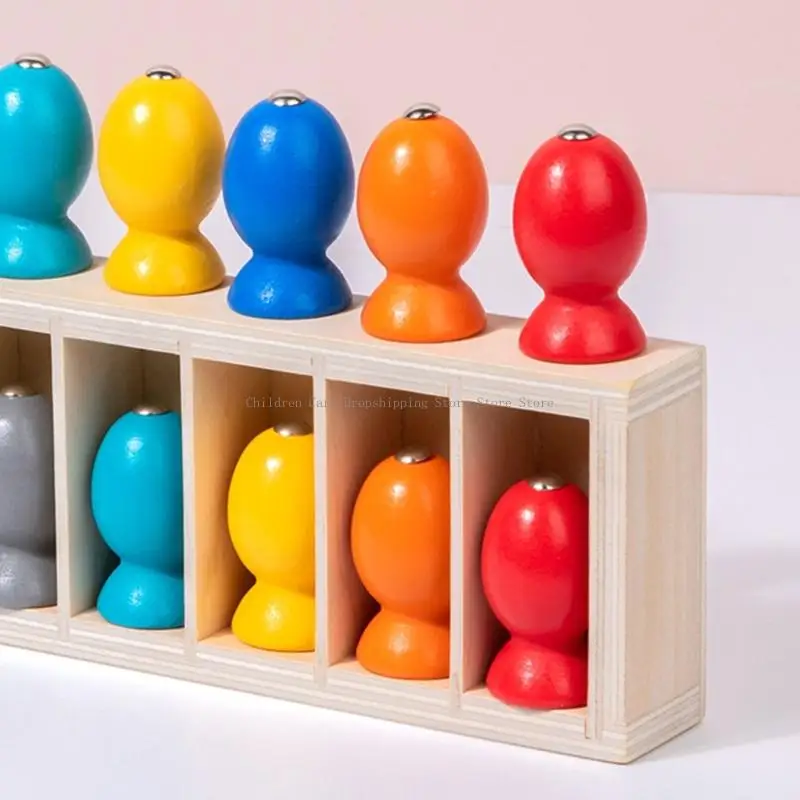 Jeu d'appariement poissons en bois naturel, éducatif pour les enfants d'âge préscolaire, améliore créativité les