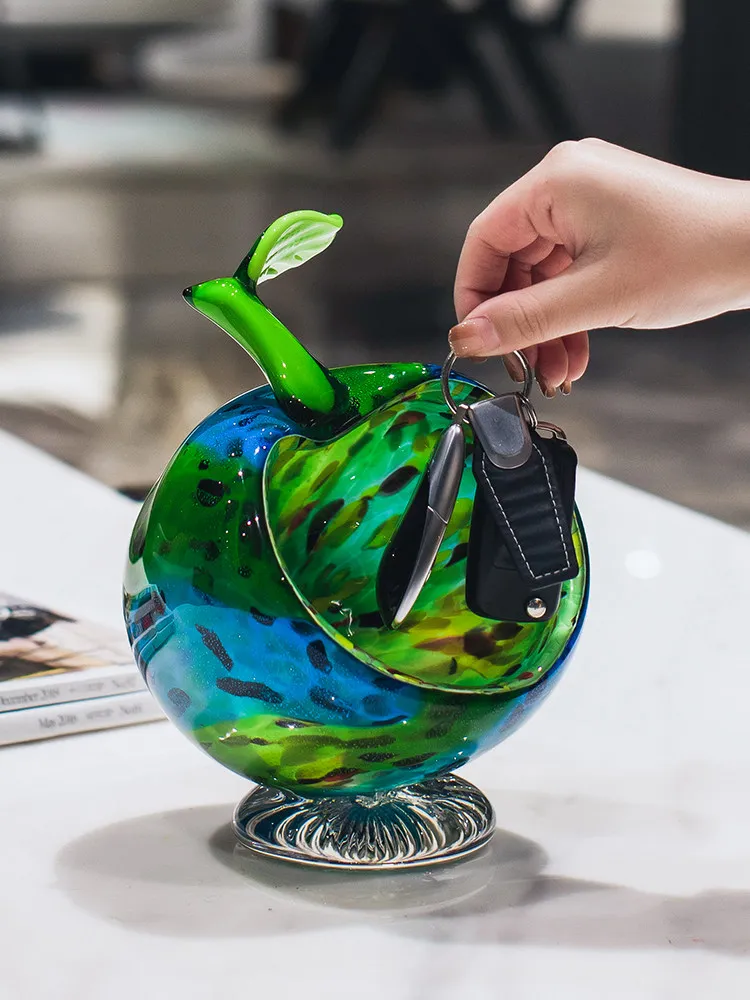 

Desktop ornament glass light luxury art creative shape key storage suitable for entrance coffee table high-end home decoration