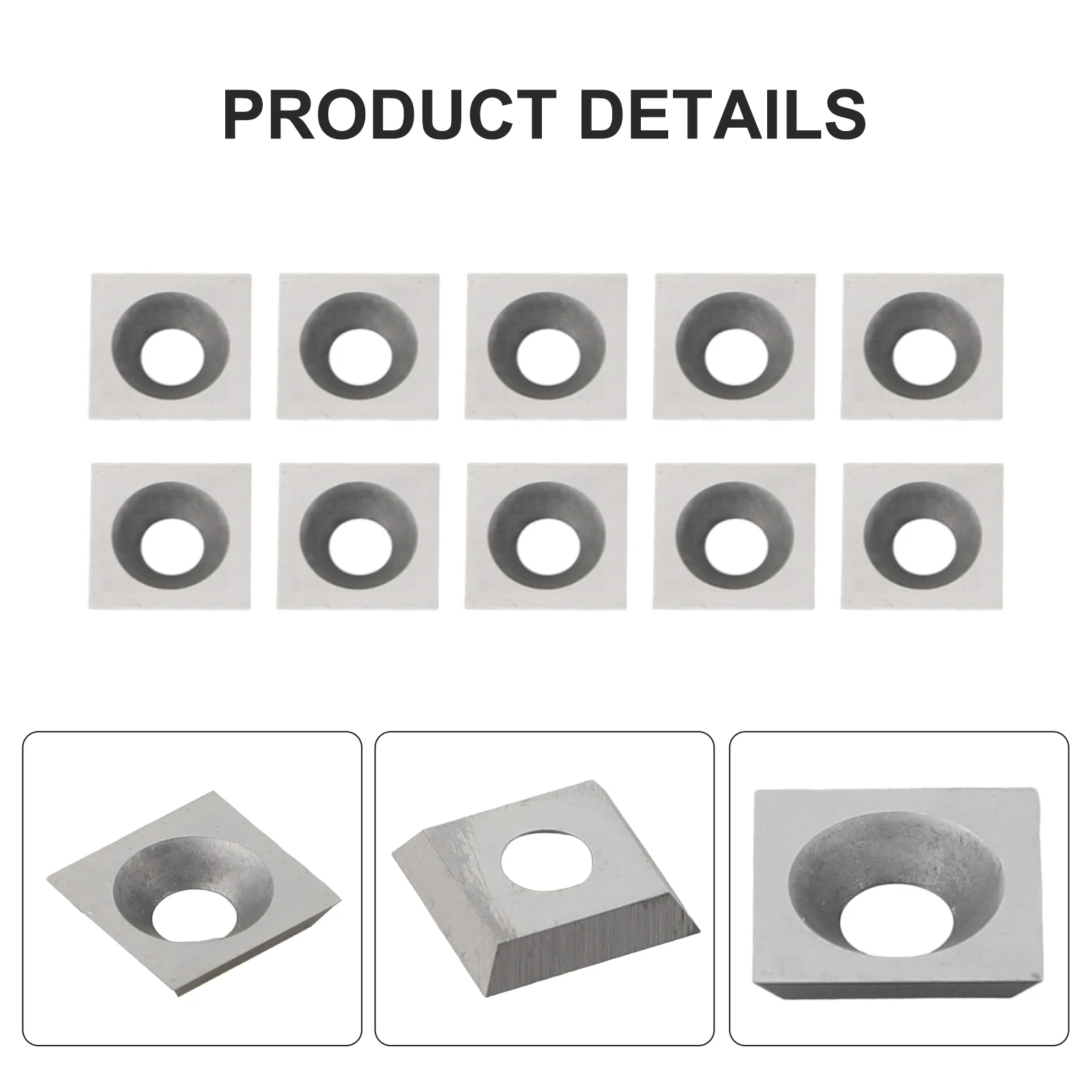 Square Straight Carbide Inserts For Woodworking Machine 4 Sharpened Edges Carbide Inserts Cutters Blade 10 Pieces