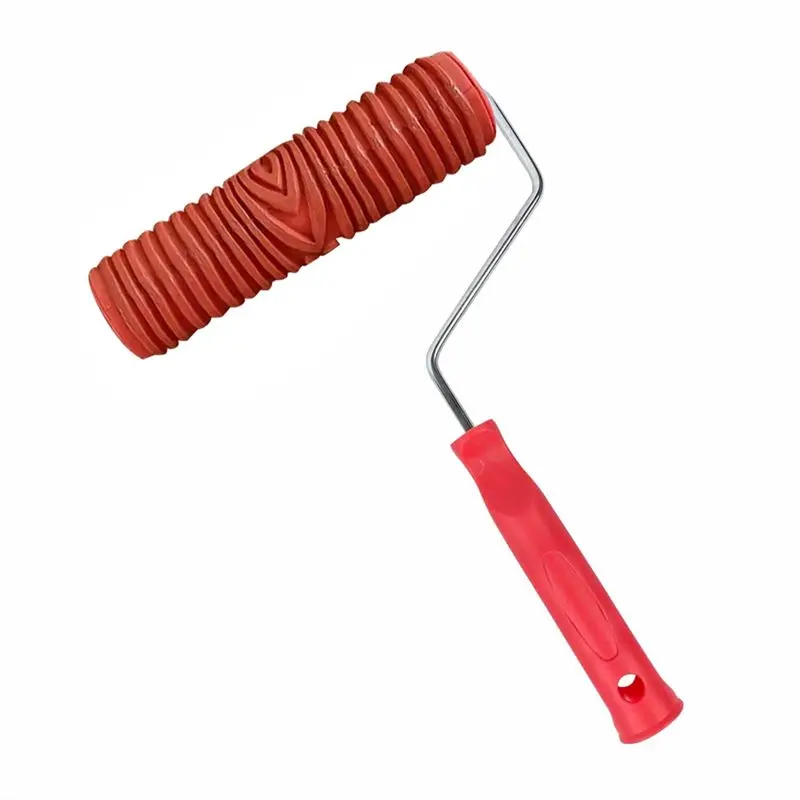 الاتجاه الساخن-المطاط تقليد الخشب الحبوب نمط رولة دهانات الخشب الحبوب الطلاء الطباعة الفن فرشاة دوارة للرسم مع مقبض