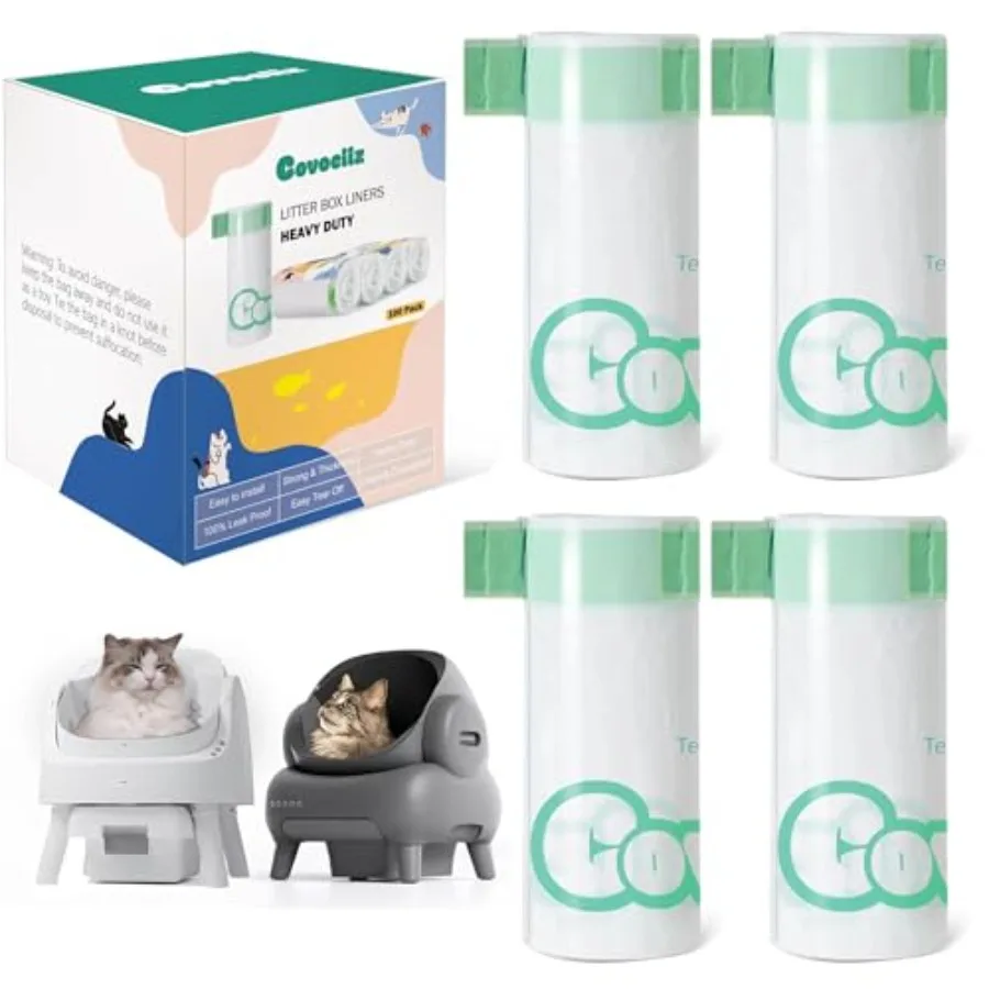 

100 Count 27 x 13 Cat Litter Box Bags Neakasa M1 and PetPivot Litter Bags Automatic Litter Box Liners with Drawstring Extra Thi