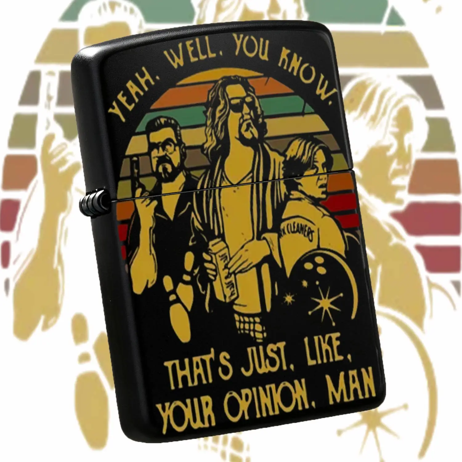 Vintage The Big Lebowski Inspired Lighter, Retro Funny Classic Quote Pattern Portable Igniter, Multi-Scene Practical Daily Tool For Camping Gathering Travel, Unique Cool Decorative Accessory For Movie Fans A Humorous And Interesting Lighter