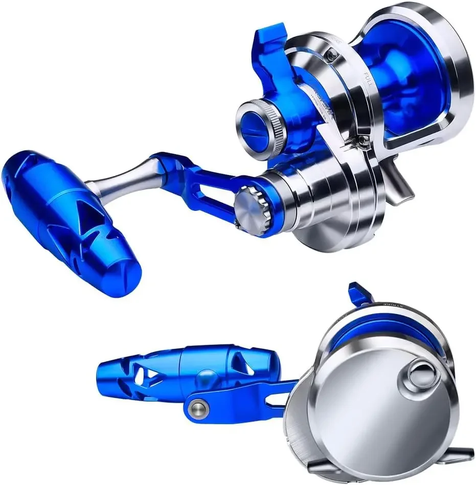 Jigging Reel Conventional Reels - Lever Drag Saltwater Heavy Duty Deep Ocean Big Game Offshore Round Aluminum Trolling R