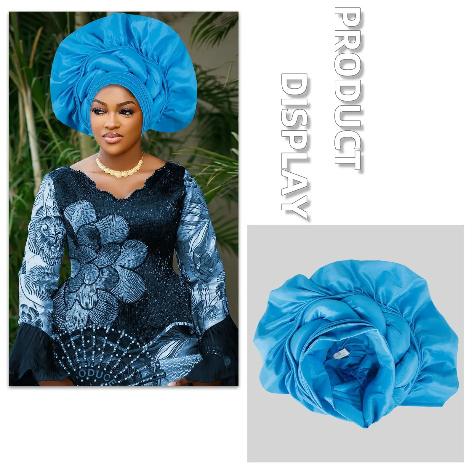 

African Women Braid Autogele Headtie Nigeria Wedding Geles Female Turban Cap Party Headgear Head Ties Ready to Wear Autogele
