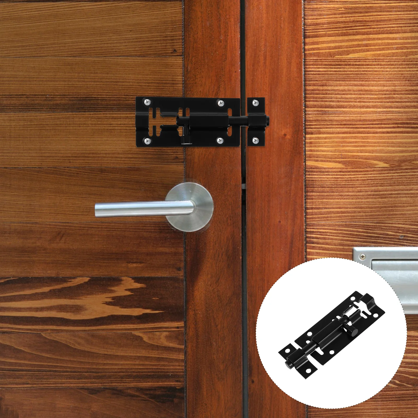 

4Pcs Stainless Steel Sliding Door Latch Black Security Bolt Lock Anti-Theft for Gates Fences Shed Doors Slide Door Latch