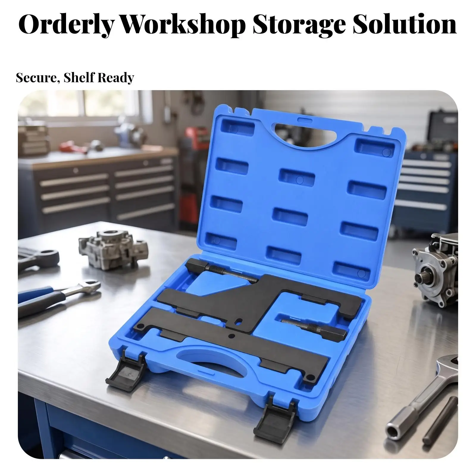 Steel Engine Timing Alignment Tool for Vaz 2109 Crank Lock System with Custom Compartment Case