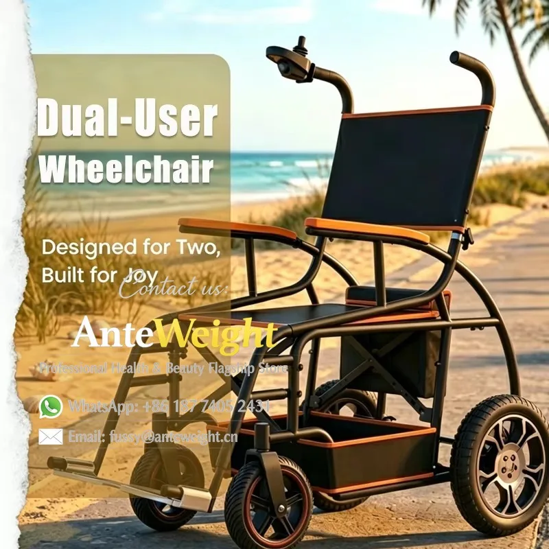 Dual Rider Max Load 200kg Smart Control 500W Powerful Mobility Electric Wheelchair Electromagnetic Braking Safety Travel