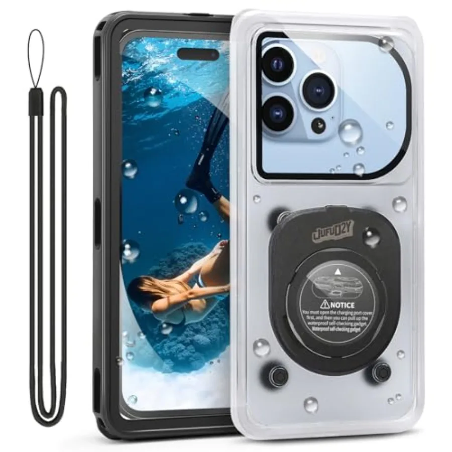 

Waterproof Phone Case for Snorkeling, Swimming, Beach, Cruise, Travel IPX8 Floating Dry Case in Black, Made of TPU Polycarbonat