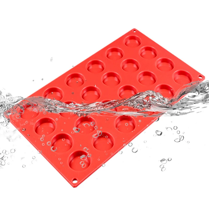 24 Hole 3.5x0.6cm Round Silicone Cake Mold Mousse Silicone Chocolate Mold Dessert Tool Fondant Pudding Ice Baking  Mold