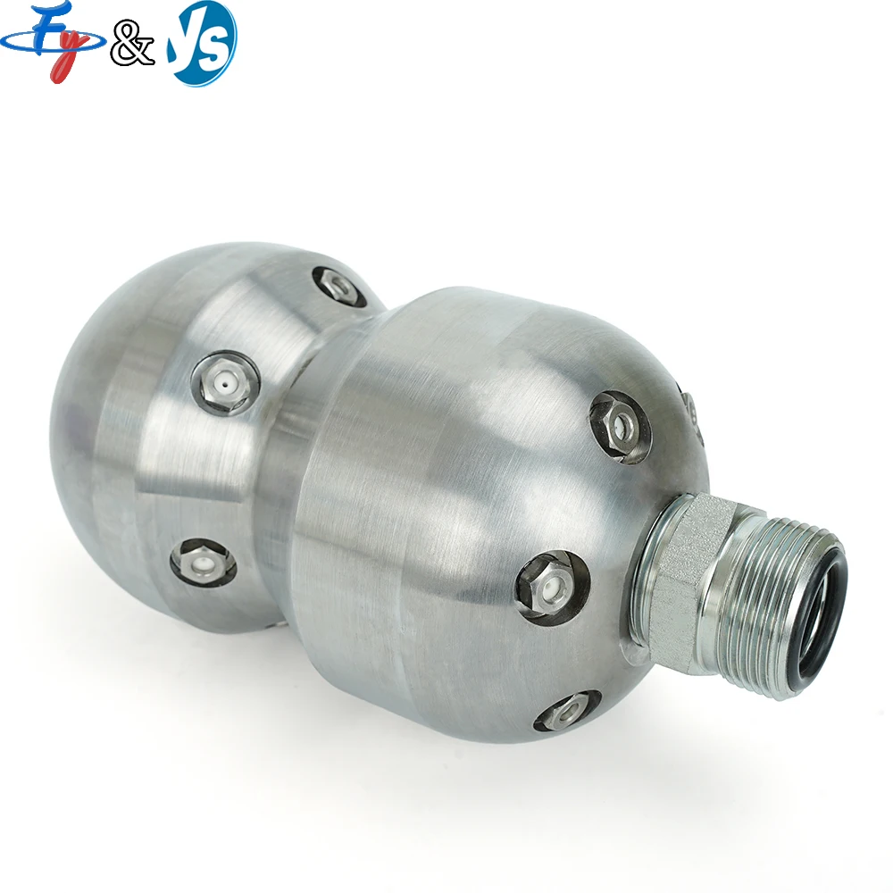 Stainless Steel Gourd Sewer Cleaning Nozzle High Pressure Water Jet Nozzle for Drainage Pipe Dredging Sewer Jetter Nozzle