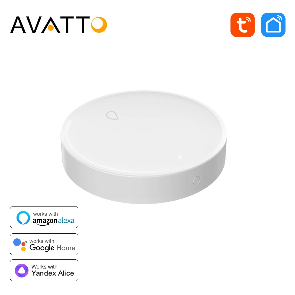 AVATTO Tuya Zigbee Smart Water Sensor Leak Detector，Flood Leakage Sensor Remote Monitor APP Alerts Support Alexa, Google Home