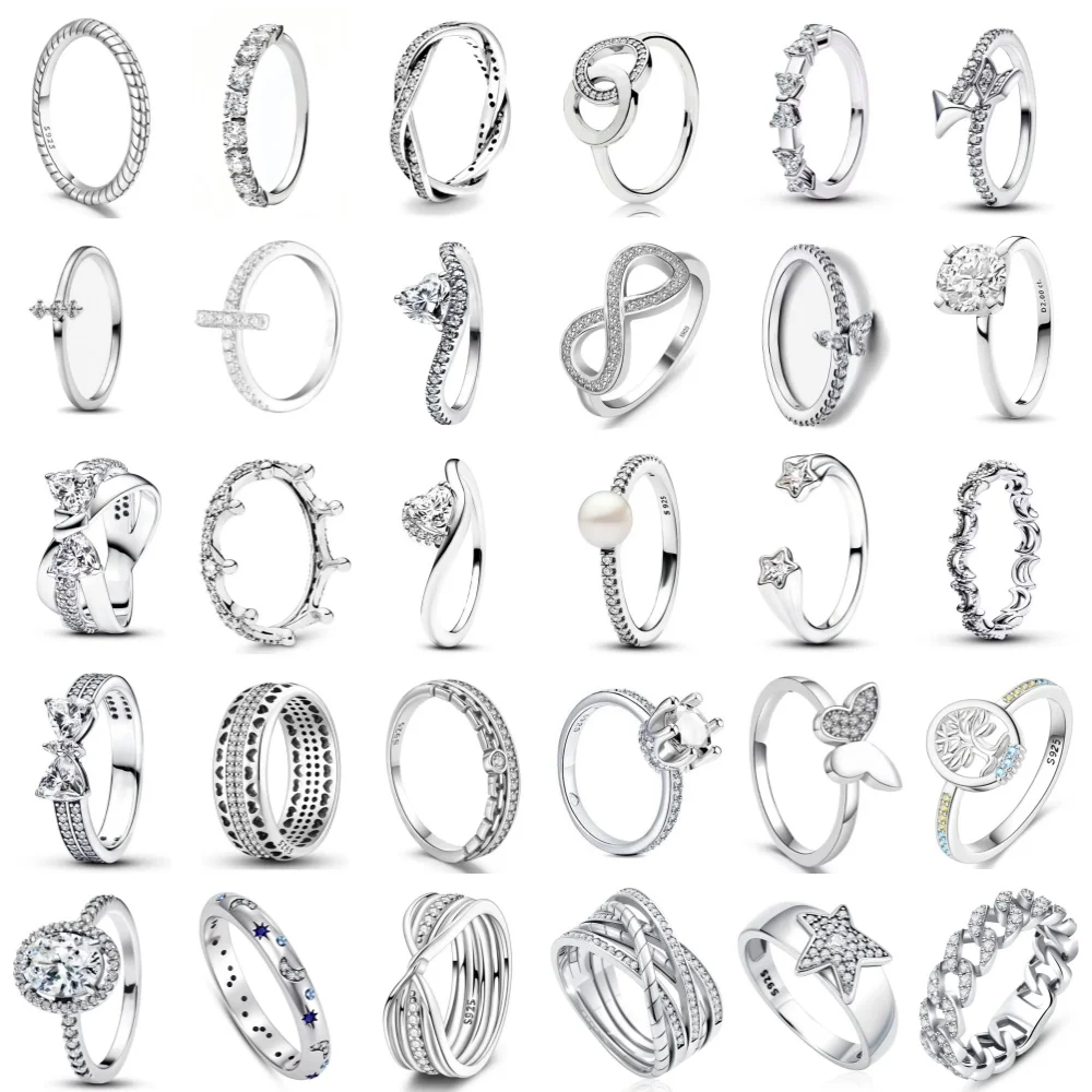 

Белое кольцо из стерлингового серебра 925 пробы для женщин, модные ювелирные изделия, аксессуары, кольца в форме сердца с камнем, подарки, свадебные украшения