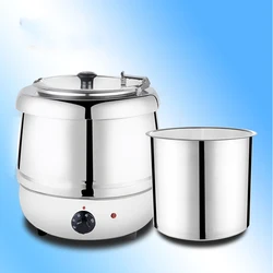 10L Soup Kettle Commercial Soup Warmer Pot Stainless Steel Buffet Pot Electric Soup Kettle Warmer