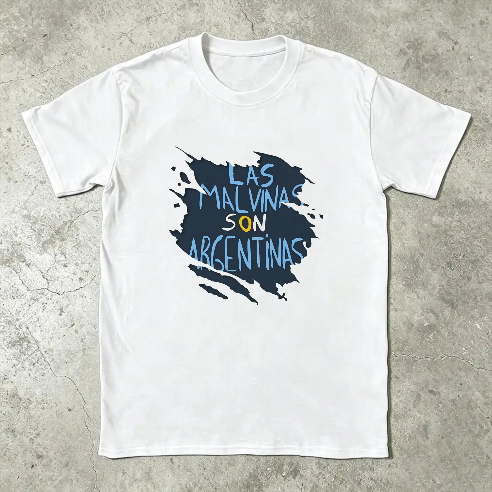 Men's T-Shirt Las Malvinas Son Argentinas Argentinian Latino Immigrants Vintage 100% Cotton Tees Collar Clothes 4XL 5XL
