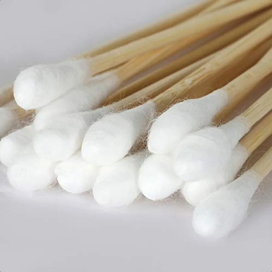 綿棒1000本入り、木製スティック4本付き、医療用創傷ケア、皮膚洗浄に広く使用、学校、オフィス、家庭用、4個入り1000本