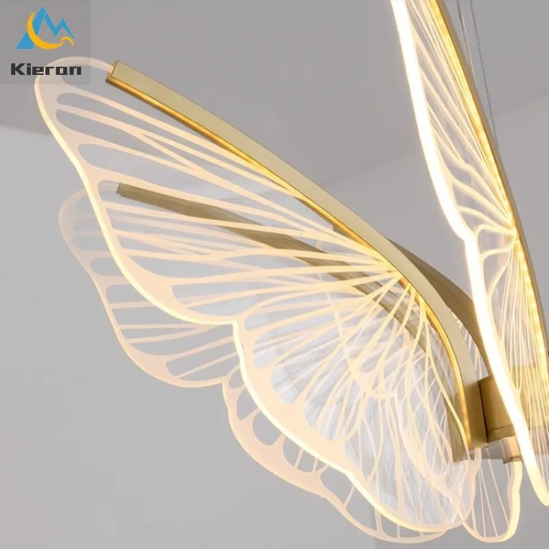 Imagem -05 - Modern Butterfly Led Chandelier Quarto e Banheiro Restaurante Wing Lâmpadas Pendent Decoração da Sala Libélula Luzes Pendent Nórdico