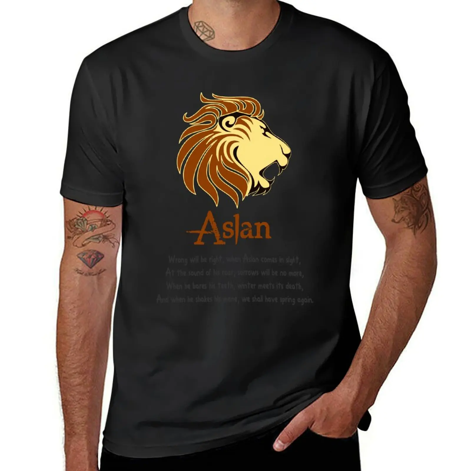 Aslan Poem T-Shirt aesthetic clothes Short sleeve tee tops mens t shirts pack